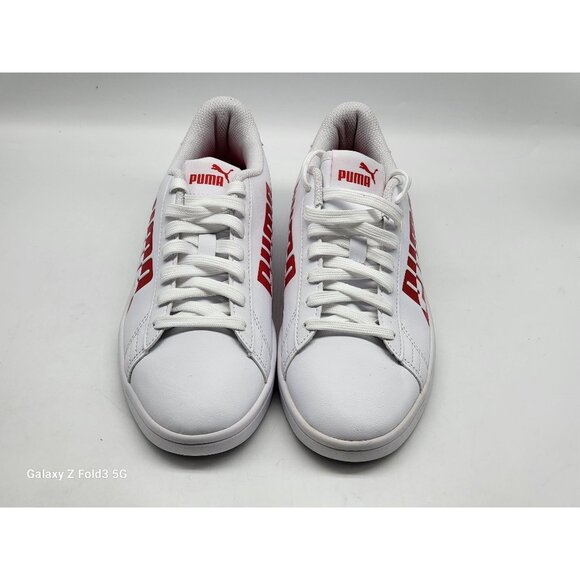 Puma Smash Buck Youth Sneakers White Red Athletic Casual Shoes Size 6C 373804 03 - Picture 2 of 9